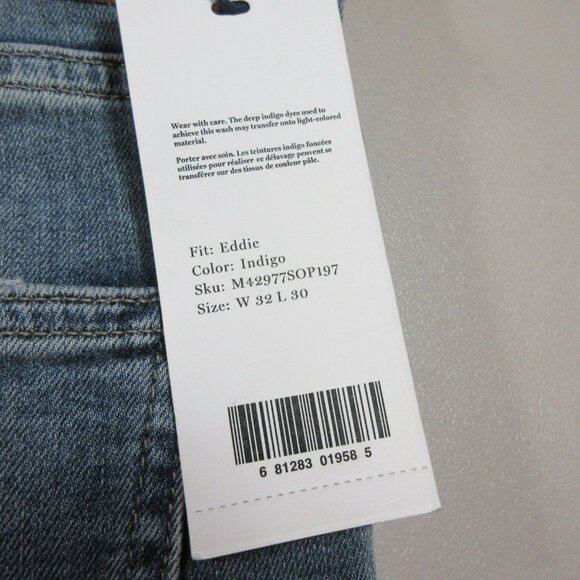 Silver Jeans mens medium wash distressed Eddie relaxed fit tapered 32x30 NWT - Picture 7 of 9